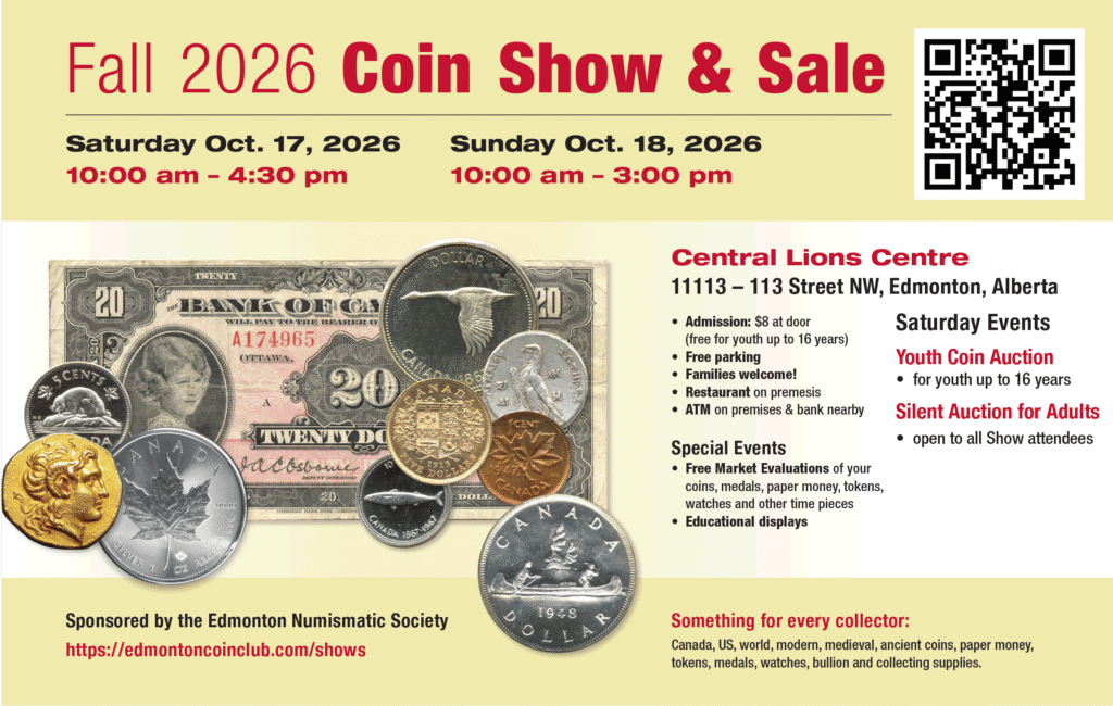 Edmonton Coin Show Fall October 2026