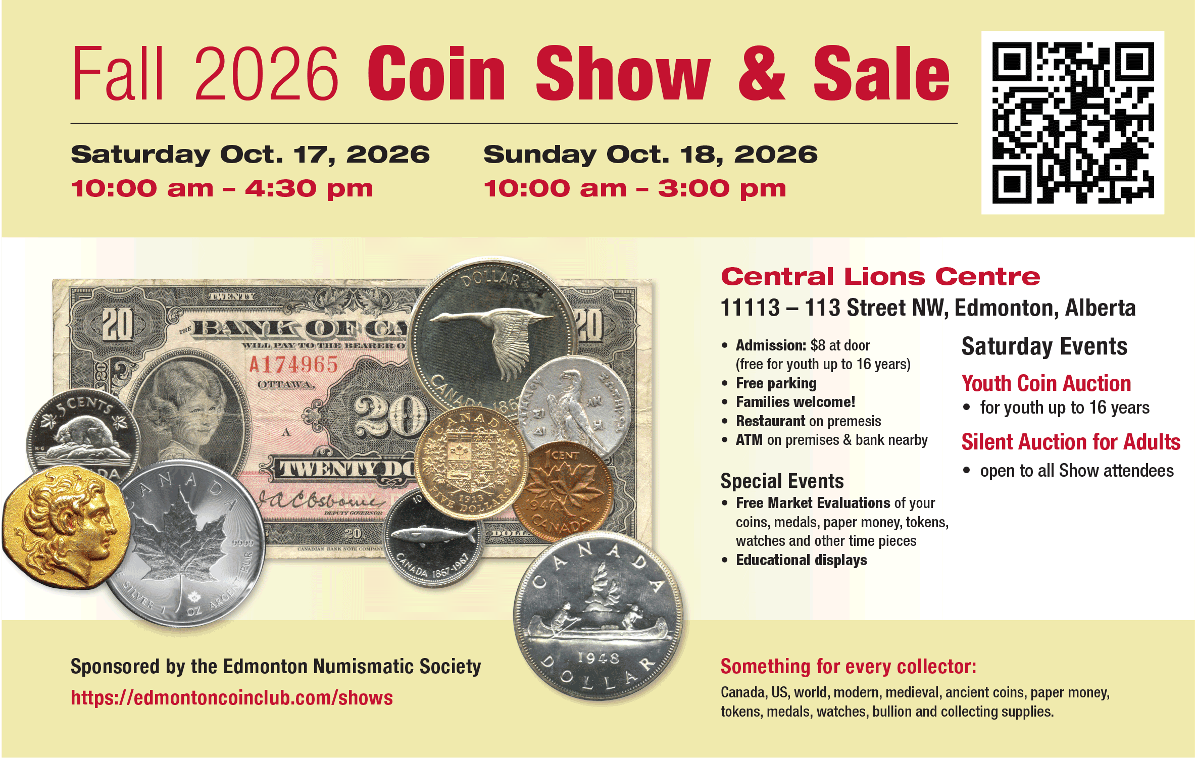 Edmonton Coin Show Fall October 2026